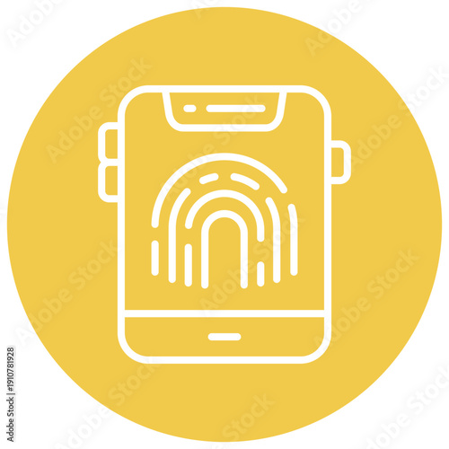 Mobile Face Detection Vector Icon