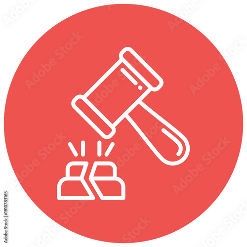 Broken Gavel Vector Icon