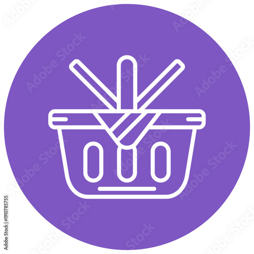 Picnic Basket Vector Icon