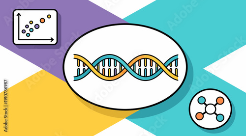 Genetic Data Analysis and Scientific Research Illustration.