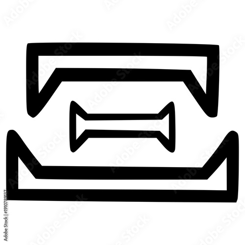 doodle xi Greek alphabet illustration hand drawn outline vector