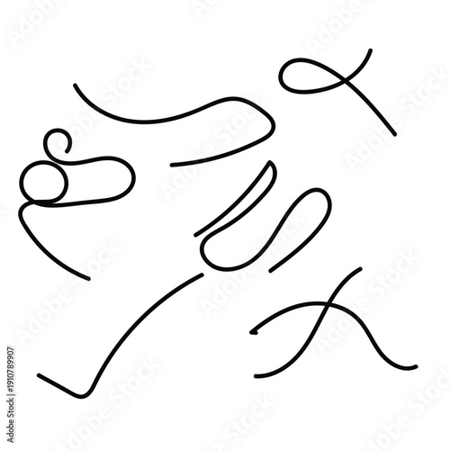 Modern Hand Drawn Curvy Line Elements Collection