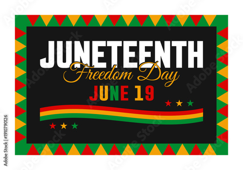 Juneteenth Freedom Day June 19 Banner with Pan-African Colors