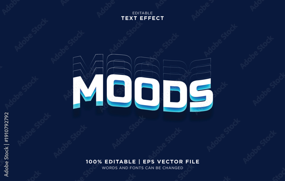 Obraz premium Editable vector file with a text effect showing moods in a modern style