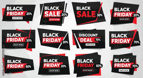 Black Friday Sale Banners. Discount Offers. Shopping Promotion.