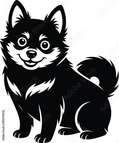 Cute cartoon a illustrator vector Schipperke