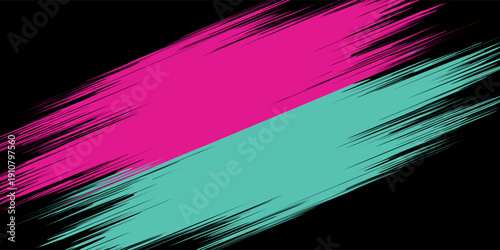 Car sticker wrap banner abstract sporty lines pink blue greenish grunge color combination brush storm thunder modern pattern racing motorsport.