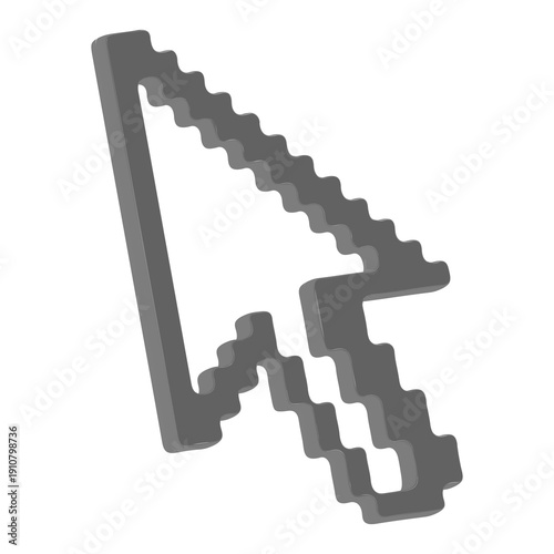 3D Icon Arrow Cursor Click Pointer Navigation User Interface Symbol Isolated High Quality Render Transparent Background