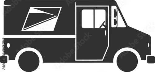 Mail Truck Silhouette – Reliable