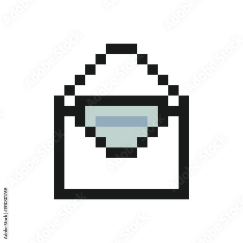 Cartoon letter envelope message cute with documents,notice,information,8bit,business,icon.