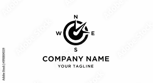 Black Compass Logo Template Design Element.