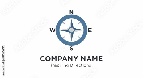 Blue Compass Logo Design Element.