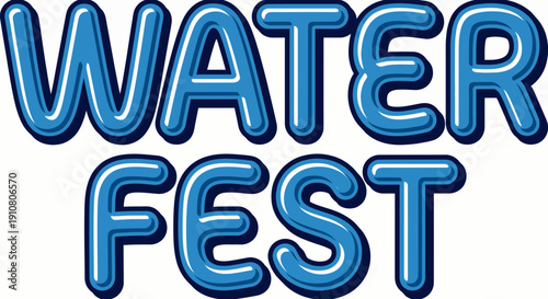 Water Fest text logo for summer event vector illustration