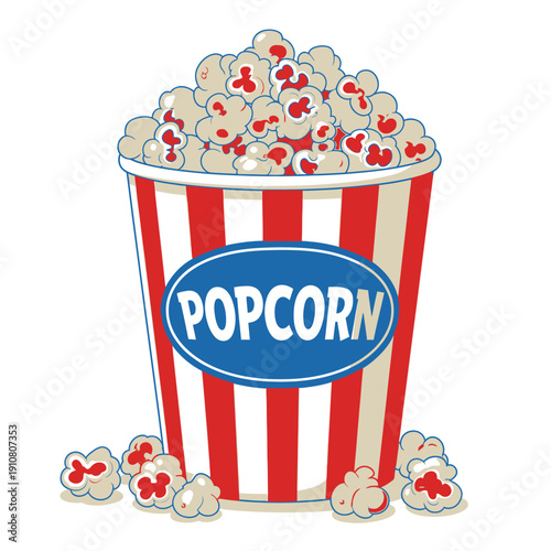 Red White Striped Popcorn Bucket.