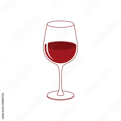 Red Wine Glass Illustration.