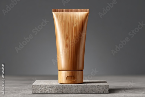 Natural Bamboo Tube on Concrete Surface