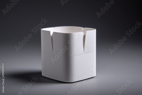 Modern White Decorative Container with Unique Design