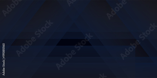 Black dark navy blue silver abstract pattern background. Geometric shape. Line triangle angle fold polygon diamond 3D. Color gradient ombre. Rough grain noise