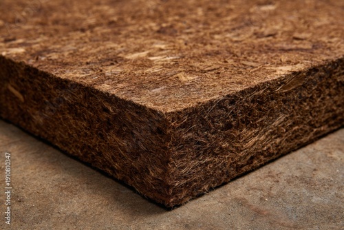 Close-Up of Natural Fiber Board on Concrete Surface