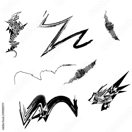 Abstract Grunge Brush Stroke Vector Set