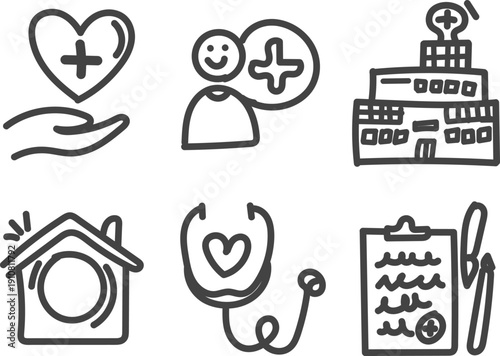 Hand Drawn Medical and Healthcare Illustration
