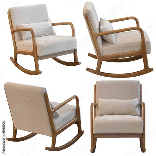 Upholstered armchair isolated, modern living room furniture