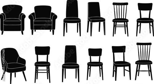Collection of various chair styles and designs
