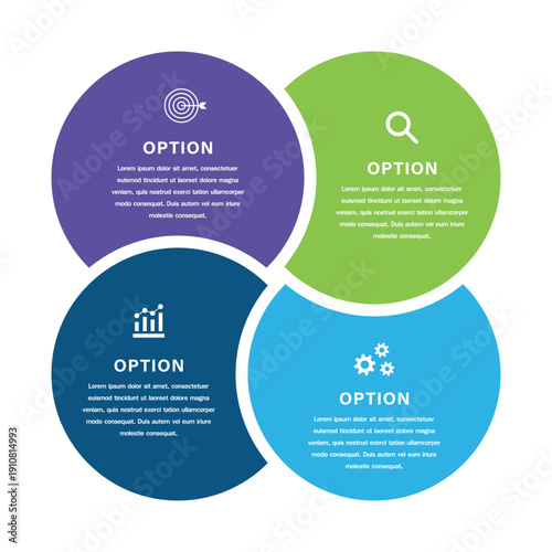 4 Quadrant Circular Business Infographic