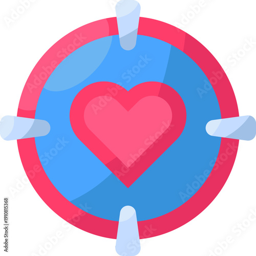 Love Target Flat Icon