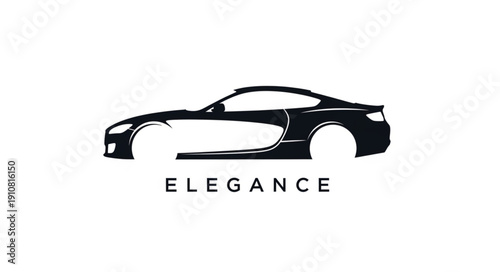 Sleek Sports Car Silhouette Elegant Design.
