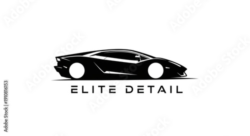 Sleek Sports Car Silhouette Elite Detail Logo.