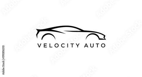 Sleek Sports Car Silhouette Logo Design.