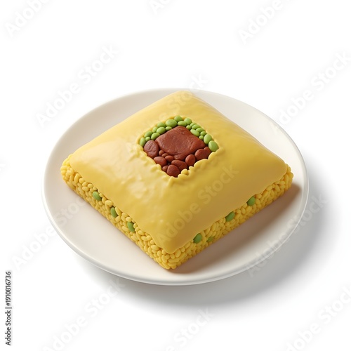 Clay icon of banh chung food for the Lunar New Year or Chinese New Year celebrations