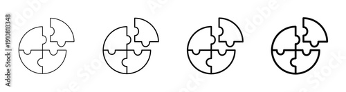 Effective Problem Solving and Logical Solution with Circular Jigsaw Puzzle Icon Vector Illustration