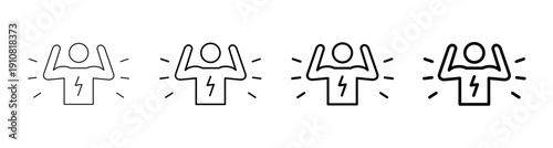 Personal Strength and Confident Strong Leader icon vector illustration