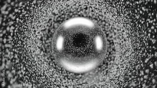 Abstract Orb Surrounded by Particles - A Mesmerizing Visual Journey.
