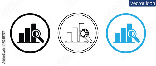 Modern vector icons for business analytics and data analysis