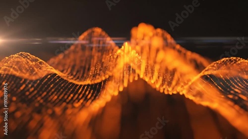 Abstract Orange Data Waves - A Dynamic Visual Journey.