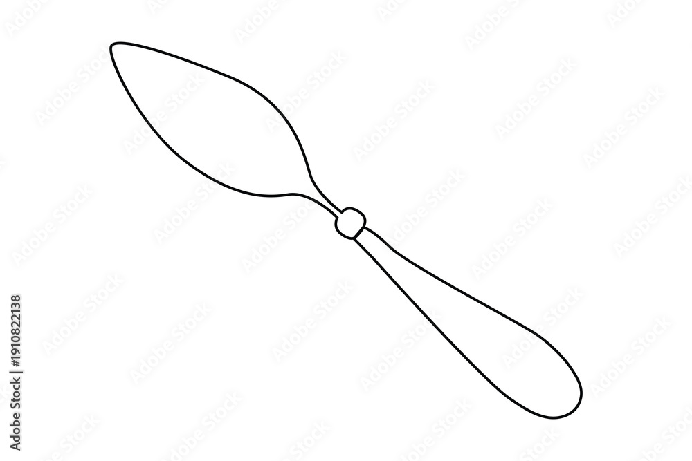 Fototapeta premium Knife fork dining icon single continuous line minimalist vector