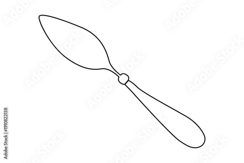 Knife fork dining icon single continuous line minimalist vector