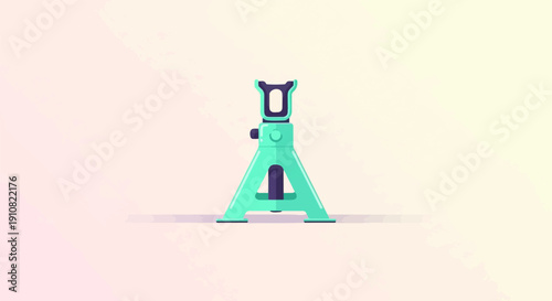 Minimalist turquoise jack stand with purple accents on pastel background