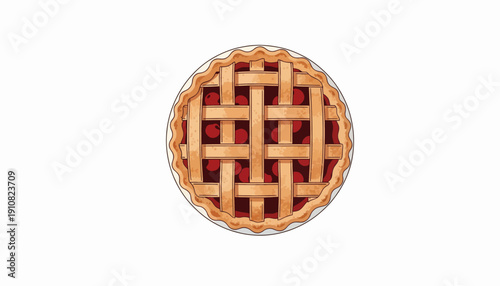 Minimal Top View Pie Vector for Elegant Bakery Branding