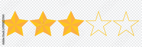five stars rate flat design vector illustration