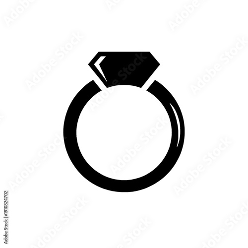 Ring Icon With Diamond Design