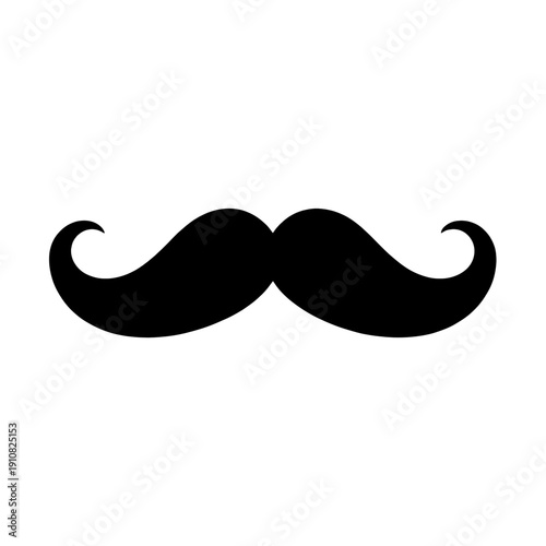 Stylized Mustache Icon With Outline Design