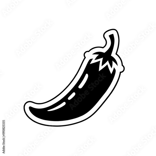 White Chili Pepper Vector Icon