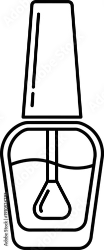 Nail Polish Bottle Simple Line Drawing.