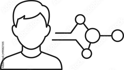 Man with Molecular Structure Illustration.