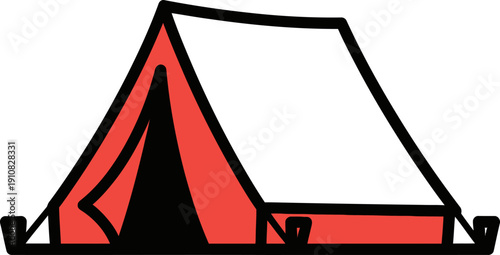 Red Tent Graphic Illustration Simple Design.