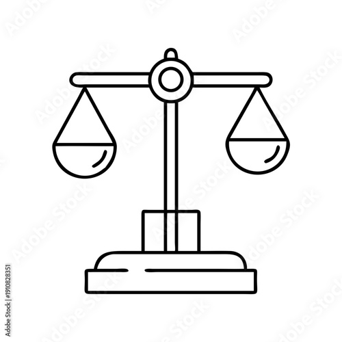 Justice Balance Scale Line Icon Illustration